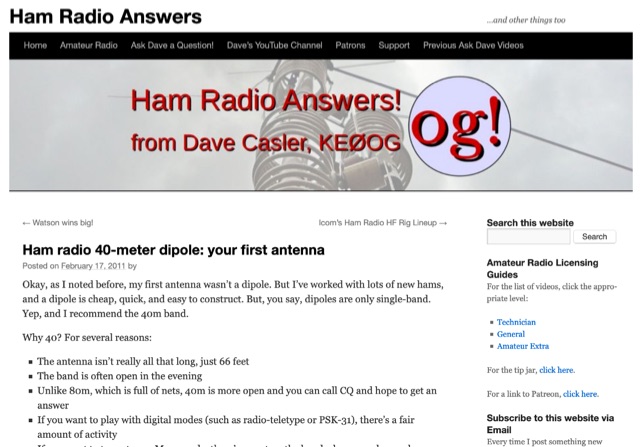 DXZone Ham radio 40-meter dipole: your first antenna