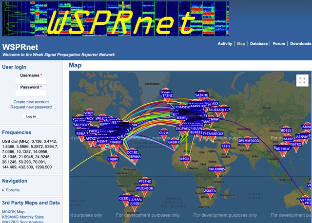 DXZone WSPR MAP by WSPRnet