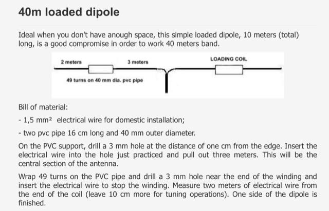  40m loaded dipole