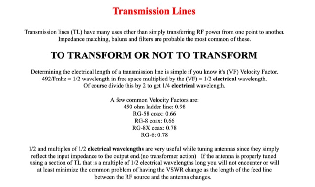 To transform ot not to transform - Feed Lines