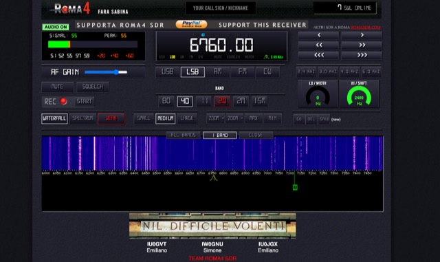 WebSDR Roma2 On-line Receiver