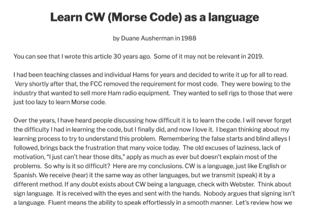 DXZone Learn Morse Code as a language