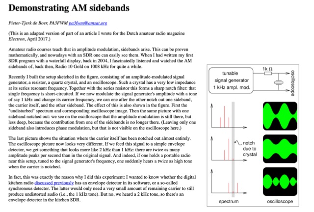 Demonstrating AM sidebands Picture