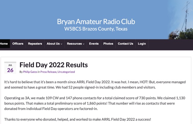 W5BCS Bryan Amateur Radio Club