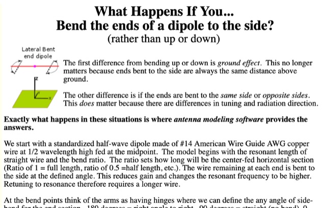 Bent-end dipole antennas