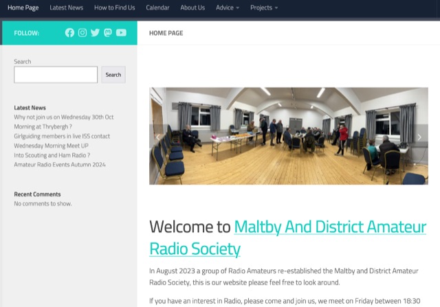 Maltby & District Amateur Radio Society 