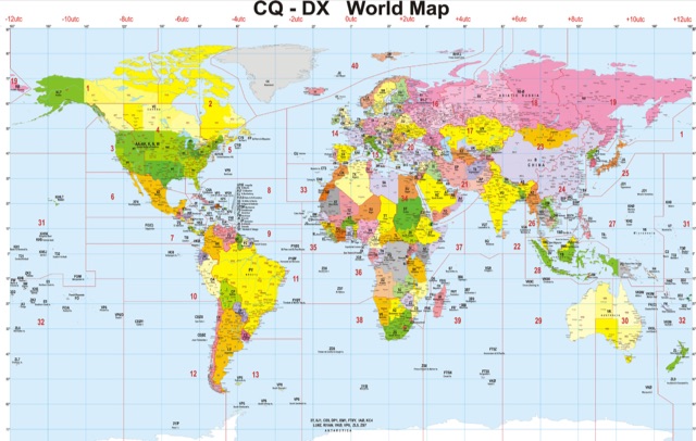DXZone CQ DX World Map