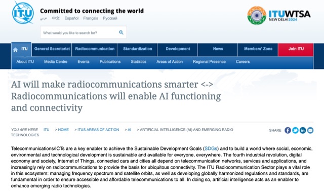 ITU Synergizing AI and Radiocommunications for Smarter Connectivity Picture
