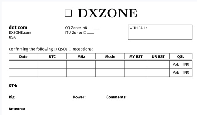 DXZone QSL Card Generator Online