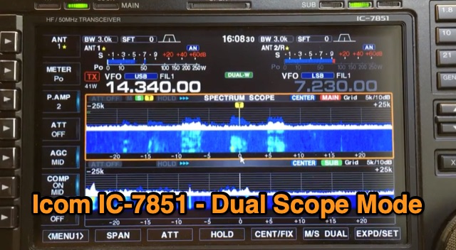 Demonstration of Dual Scope Mode on the Icom IC-7851 Picture