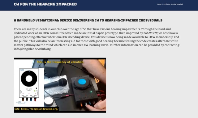 CW for the Hearing Impaired Picture