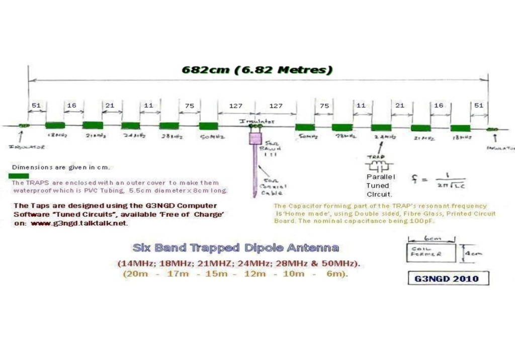 Trap Dipole for 17, 12 and 6 Metre Amateur Bands Picture