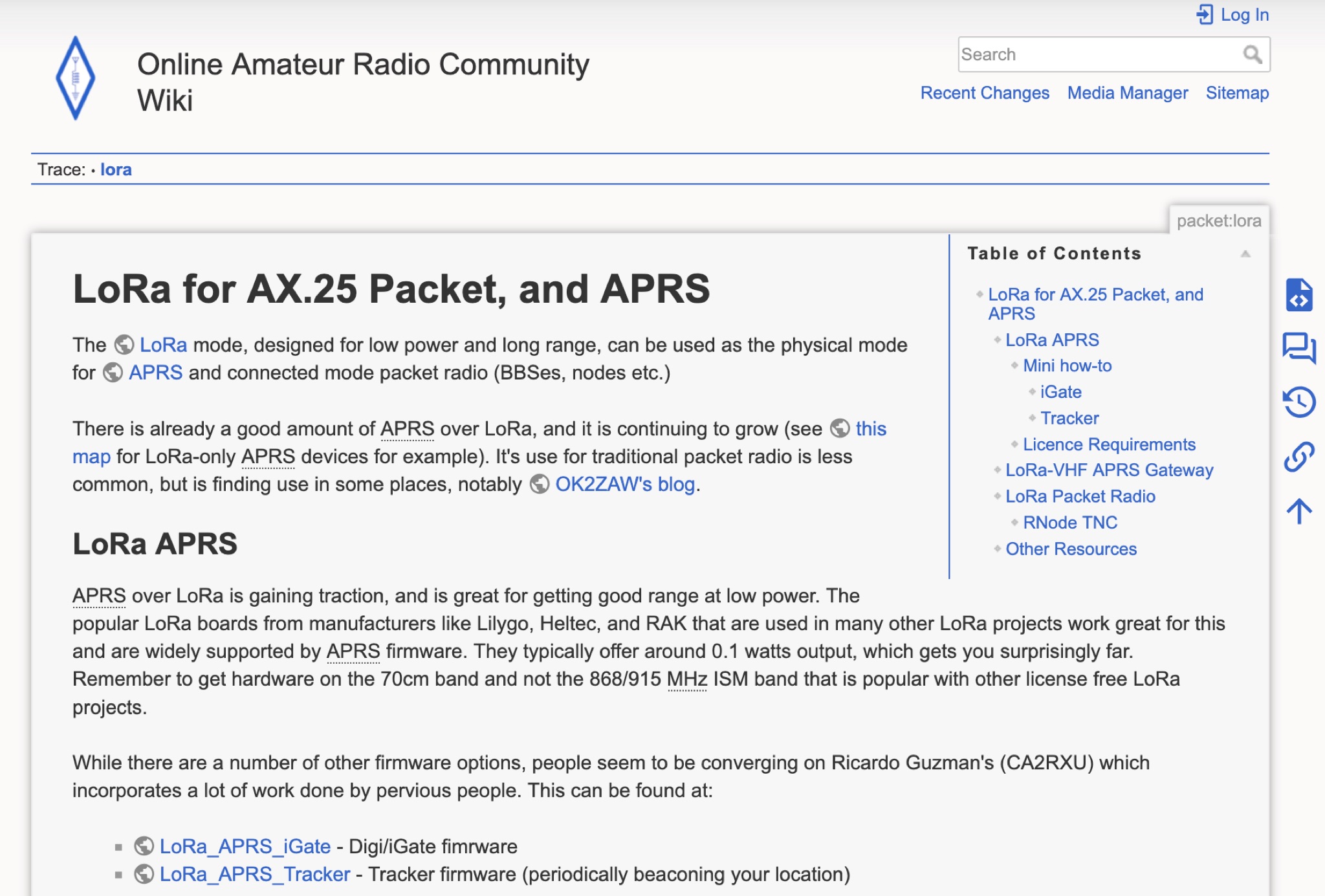 LoRa for APRS and Packet Radio Picture