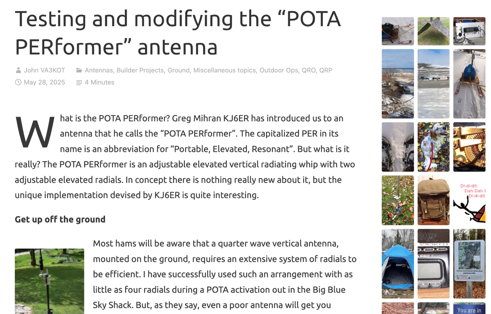 Testing the POTA PERformer Antenna Picture