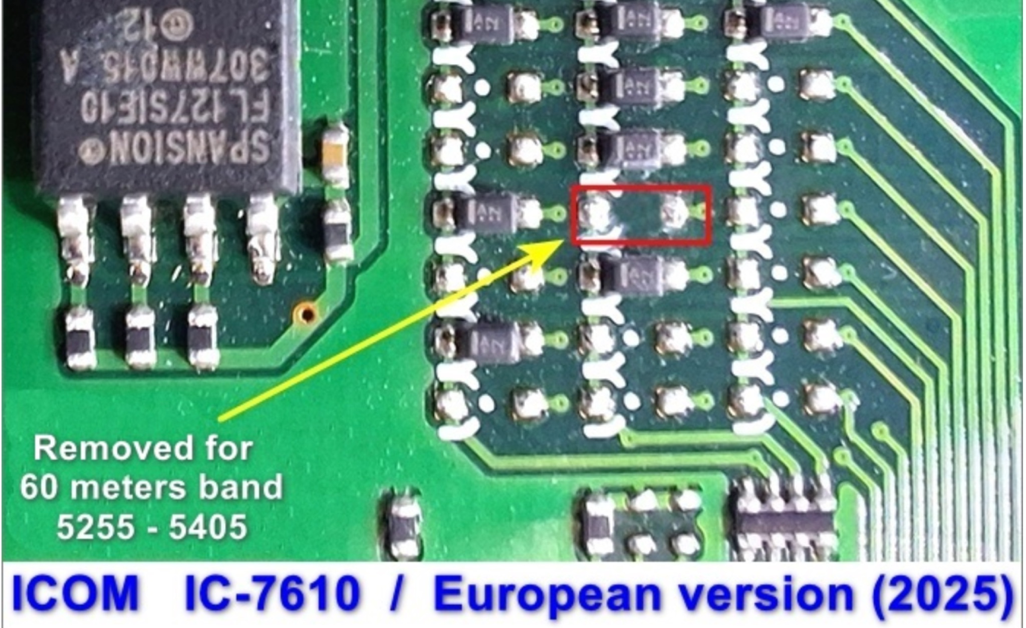 ICOM IC-7610 Unlocking 60m band Picture