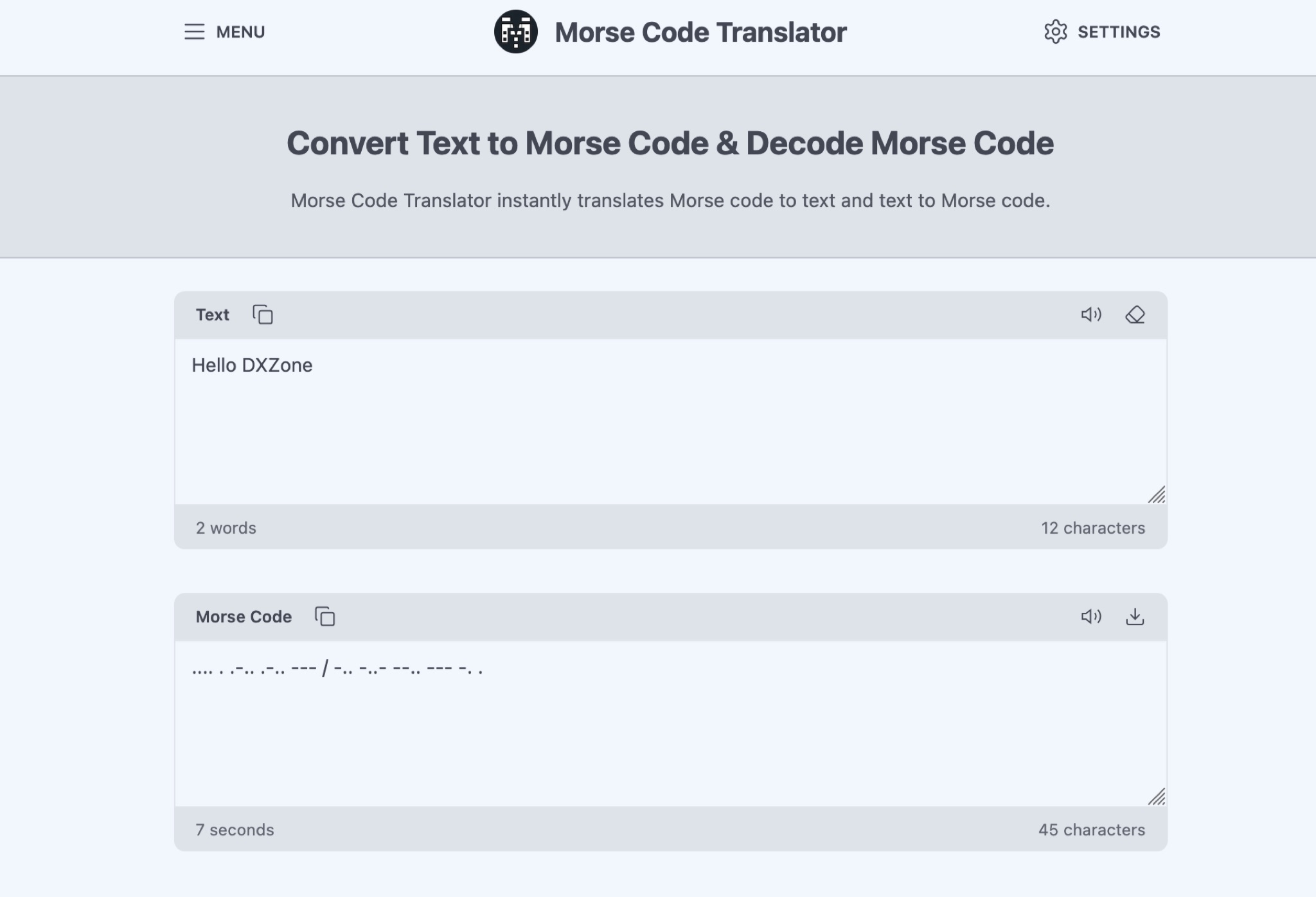 Morse Code to Text Translator Picture