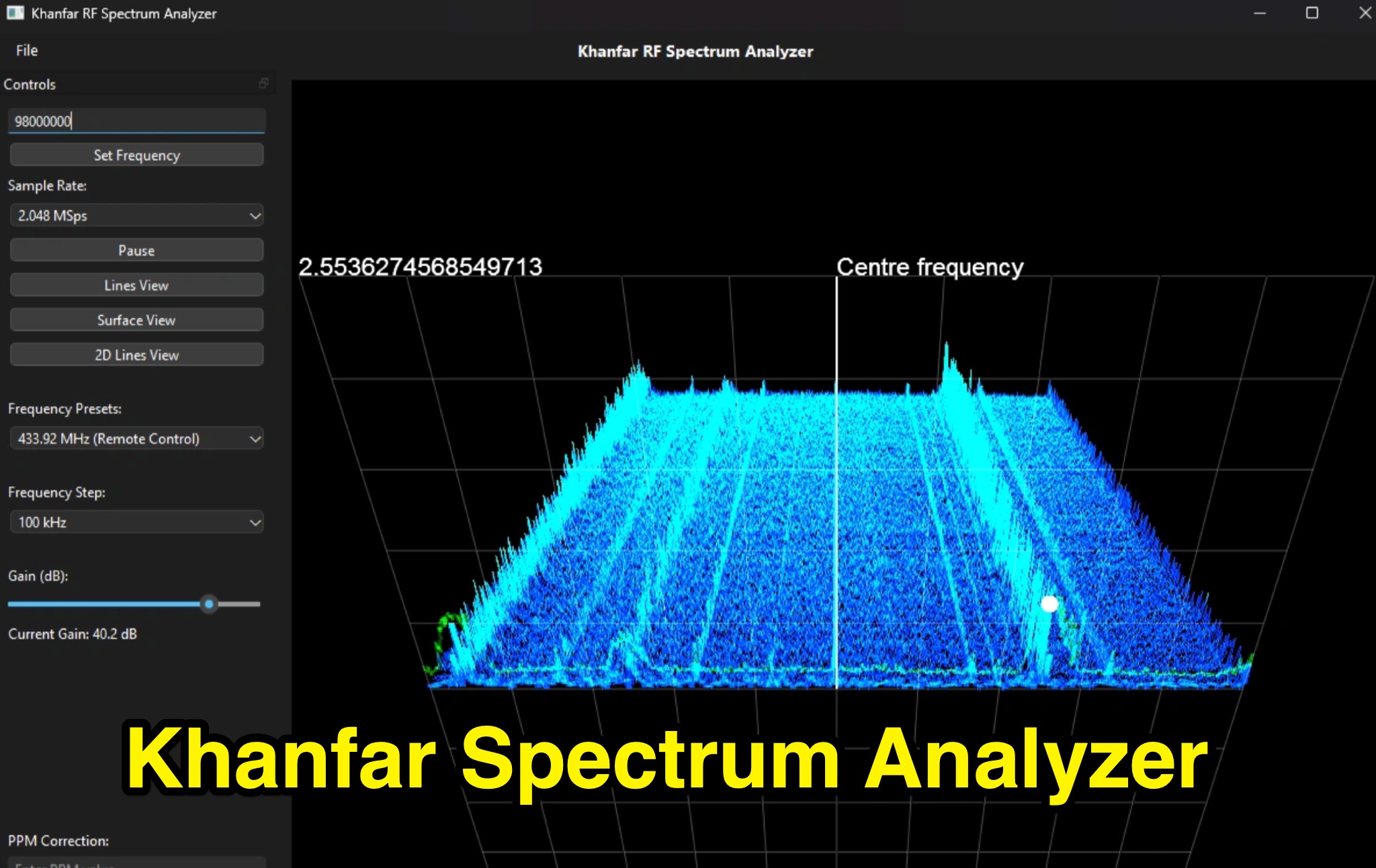 Professional SDR Signal Analysis Tools - Khanfar Spectrum Analyzer Picture