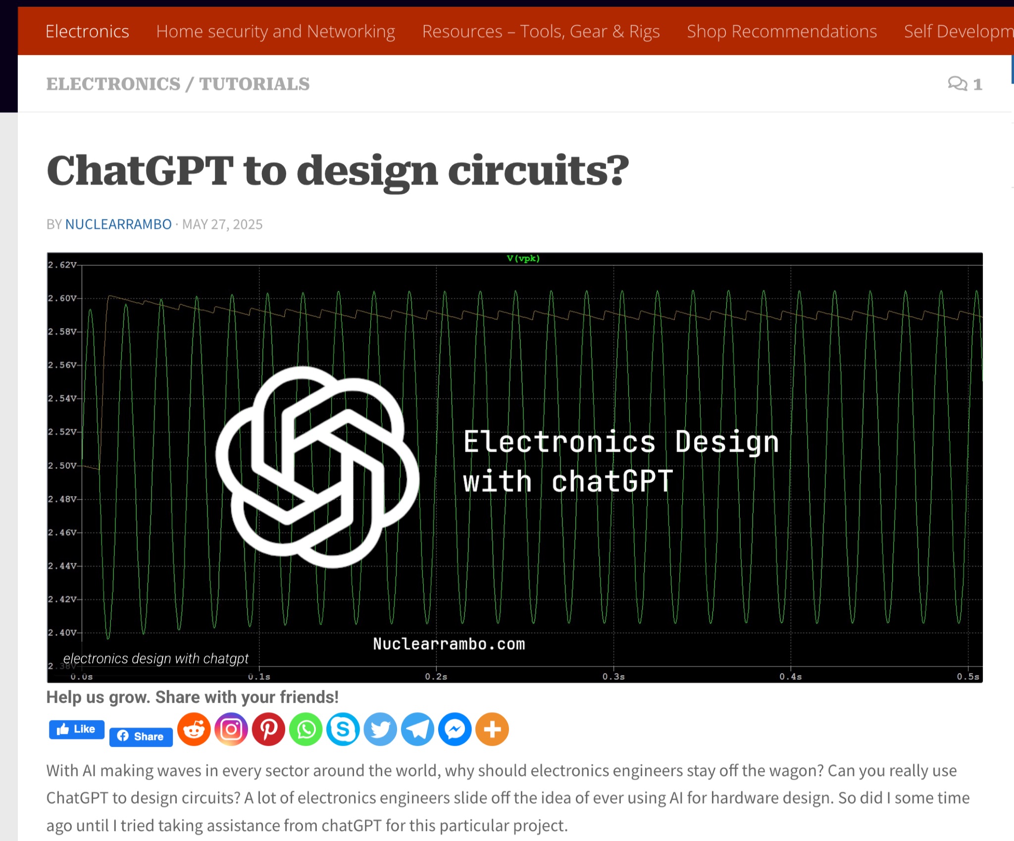 Using ChatGPT for Circuit Design | Electronics Engineering Tips Picture