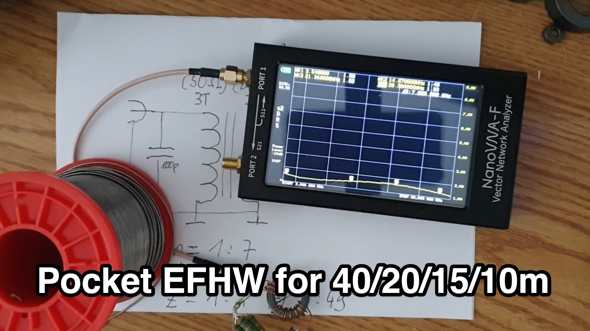 Portable EFHW Antenna for 40, 20, 15, 10m Bands Picture