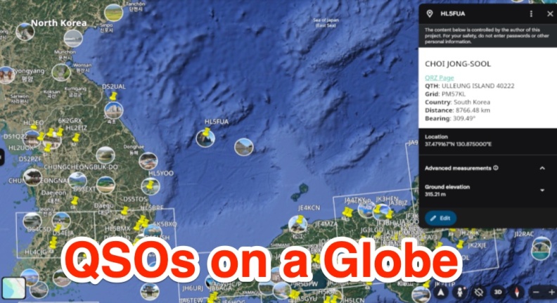Your QSOs on a Globe