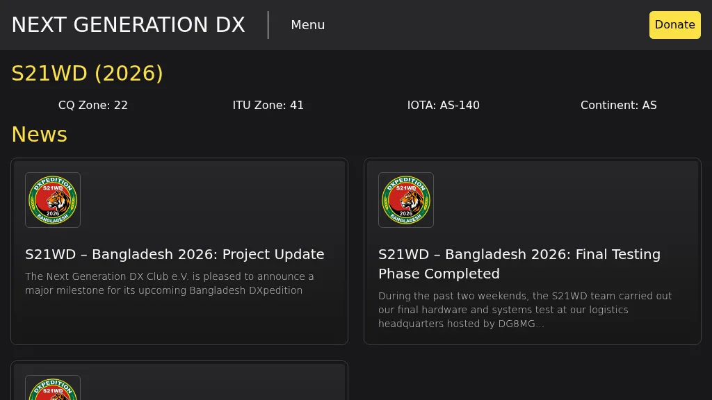 S21WD Bangladesh 2026 DXpedition