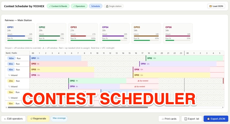 Rig2Cast Contest and DX-pedition Multi-Operator Scheduling Tool