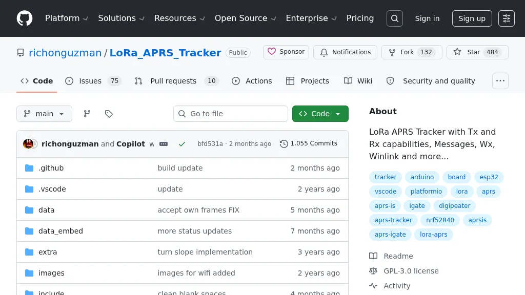 CA2RXU LoRa APRS Tracker on GitHub
