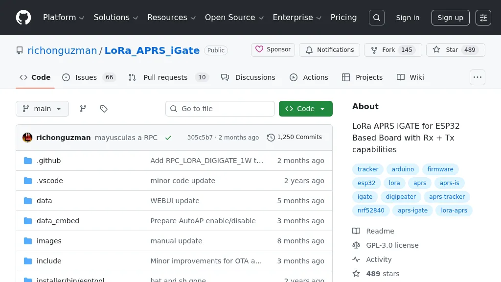 CA2RXU LoRa APRS iGate Digipeater on GitHub