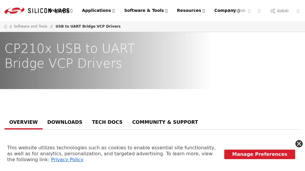 Virtual Com Ports CP210x USB to UART Drivers