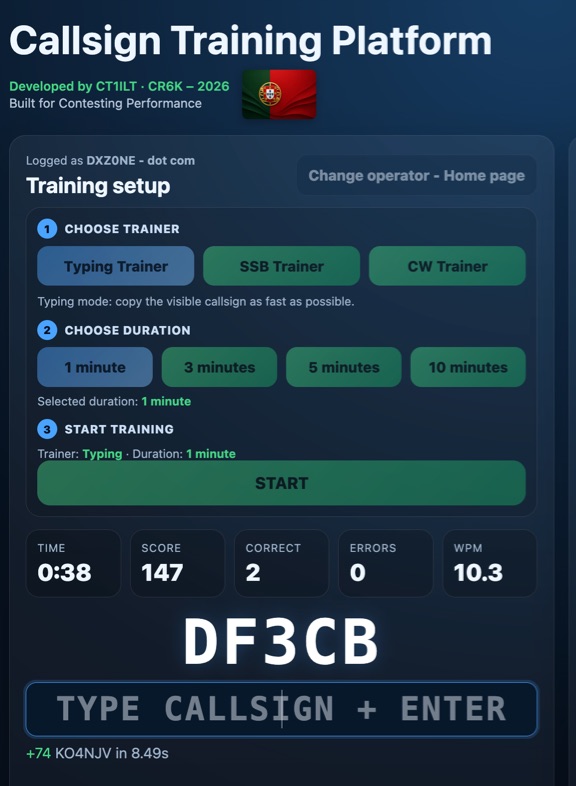 CW4EVER Callsign Training Platform image