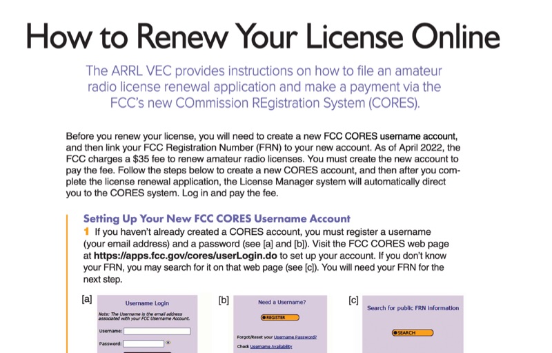 FCC Amateur Radio License Renewal via CORES and ULS Systems
