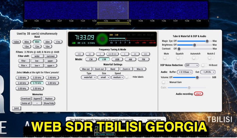 WebSDR Receiver in Tbilisi, Georgia