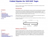 DXZone Folded Dipoles for VHF/UHF Yagis