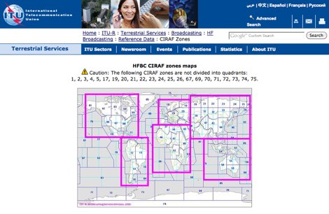 ITU CIRAF zones maps