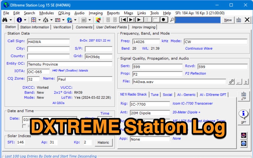 DXtreme Station Log