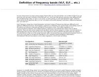 Definition of frequency bands