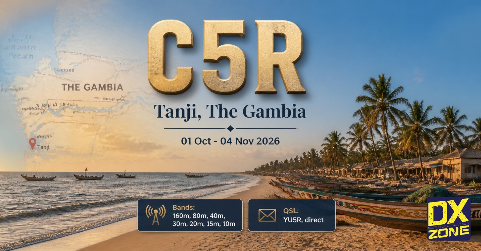 C5R — The Gambia DXpedition — Dates, QSL & Live Spots & Log Search | DXZone