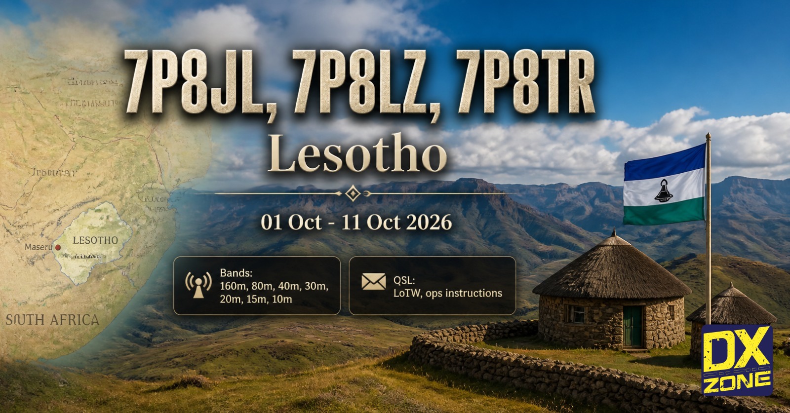 7P8JL, 7P8LZ, 7P8TR — Lesotho DXpedition