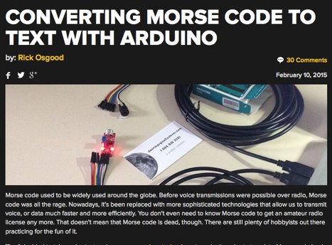 Decode Morse Code with Arduino : resource detail