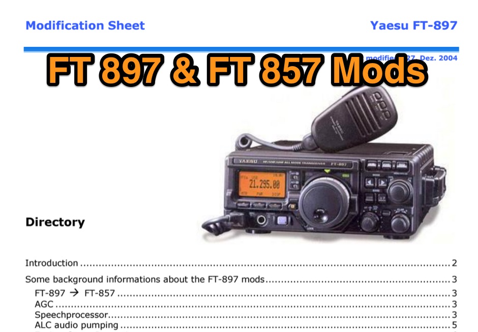FT-897D Modification sheet