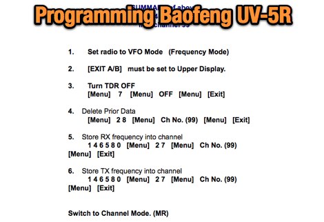 Programming UV-5R