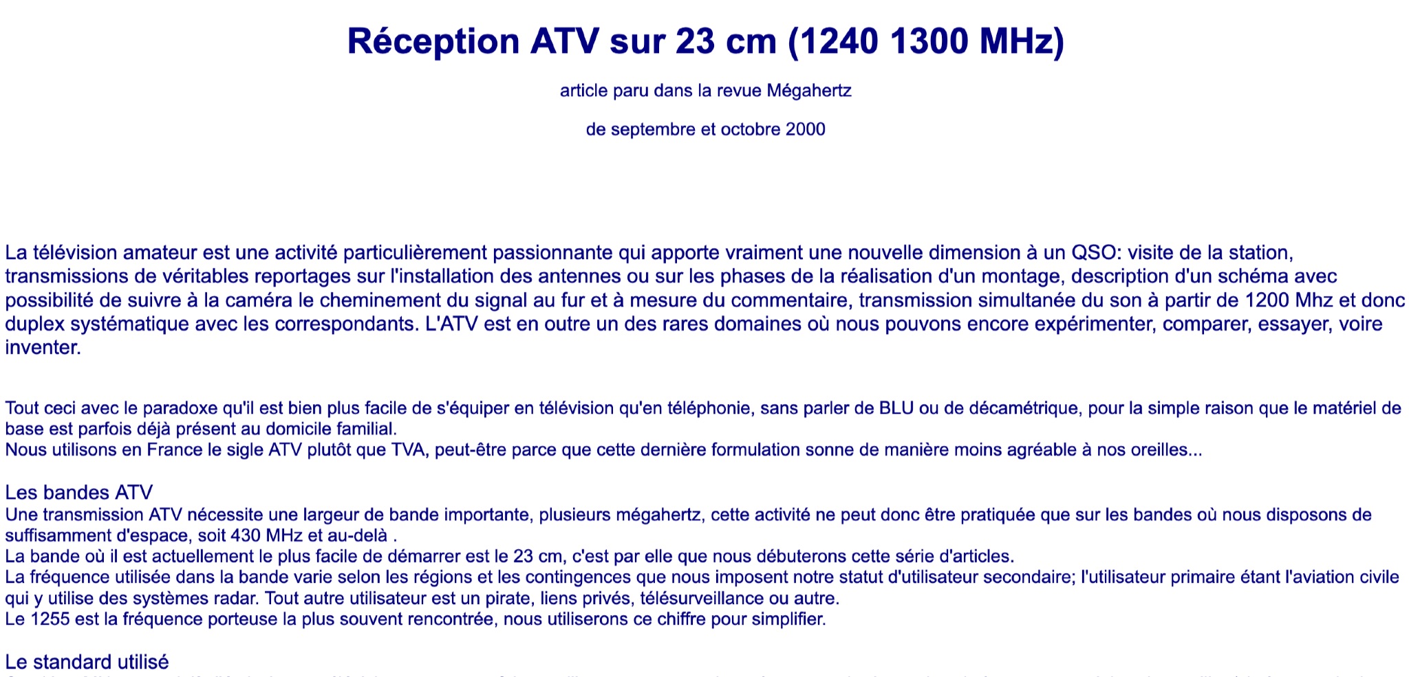 ATV Reception on 23 cm Band