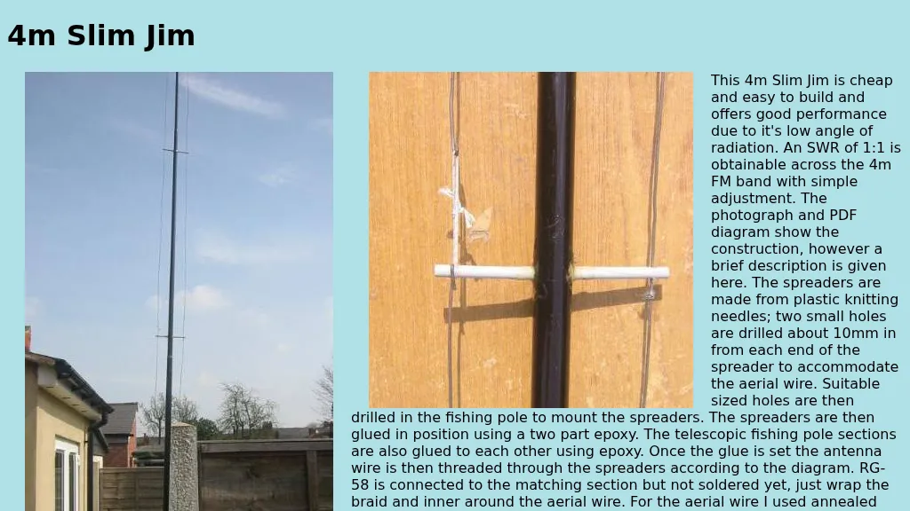 4m Slim Jim Antenna Construction by M0DGQ