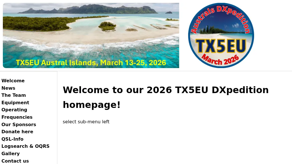 TX5EU 2026 Austral Islands DXpedition