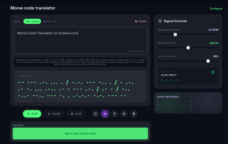 Online Morse Code Decoder & Translator Tool