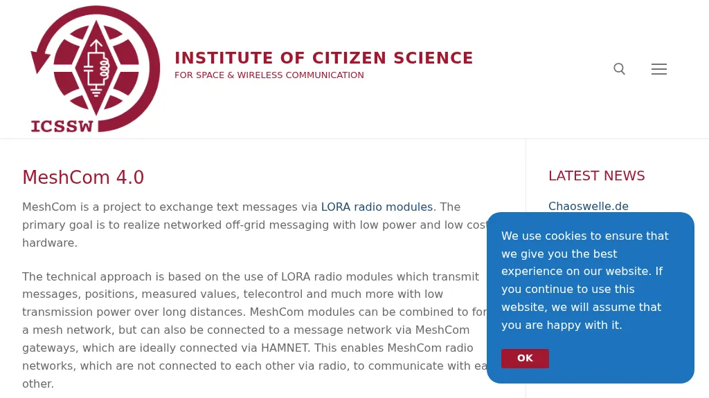 MeshCom 4.0: Off-Grid Text Messaging via LoRa Radio Modules
