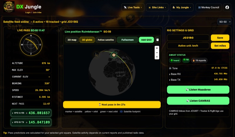DX Jungle -  Satellite Tracking